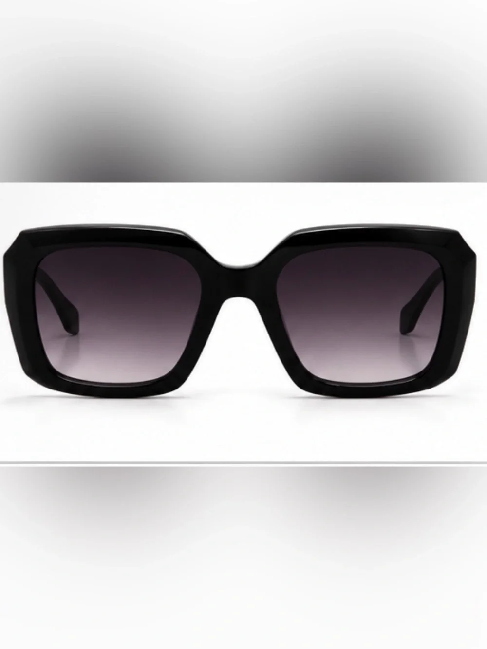 Carolina Lemke Berlin Coco black Oversized Square Sunglasses faux leather case